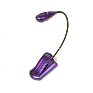 Мини-лампа "клипса" с одним светодиодом, фиолетовая